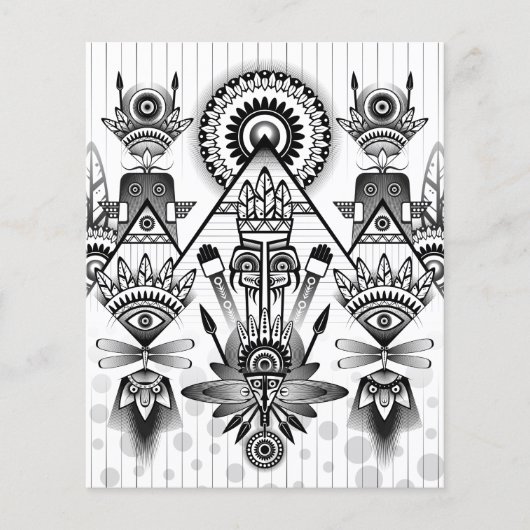 抽象芸術古代先住民インディアン部族 チラシ (正面)