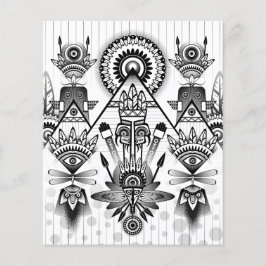 抽象芸術古代先住民インディアン部族 チラシ