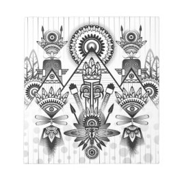 抽象芸術古代先住民インディアン部族 ノートパッド