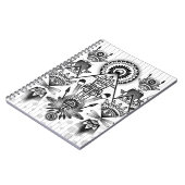 抽象芸術古代先住民インディアン部族 ノートブック (左側)