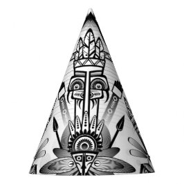 抽象芸術古代先住民インディアン部族 パーティーハット