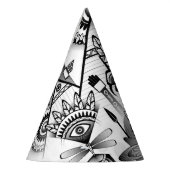 抽象芸術古代先住民インディアン部族 パーティーハット (左)