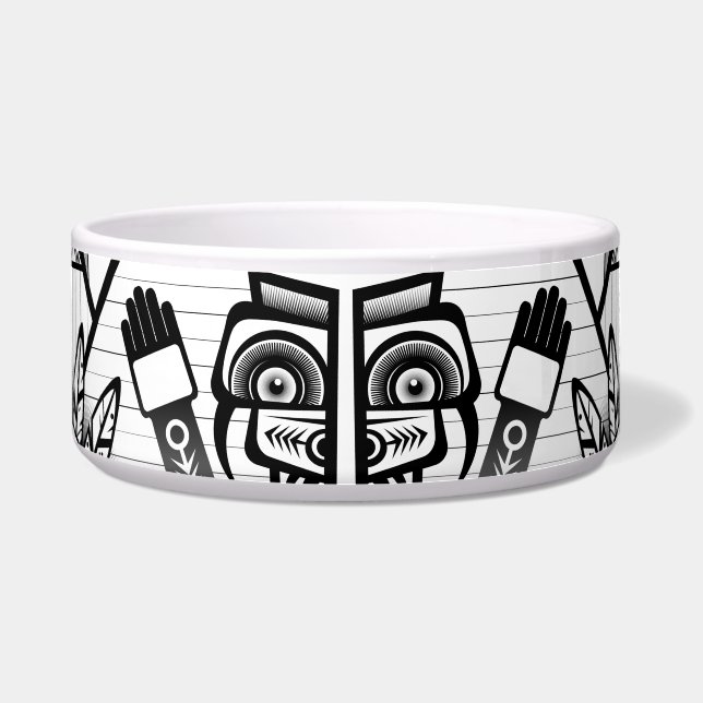 抽象芸術古代先住民インディアン部族 ボウル (正面)
