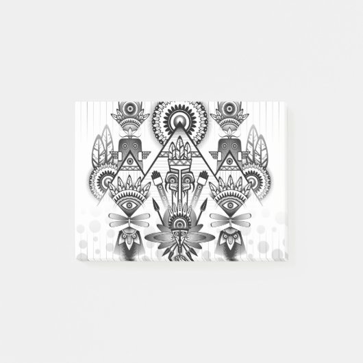 抽象芸術古代先住民インディアン部族 ポストイット (正面)