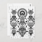 抽象芸術古代先住民インディアン部族 ポストカード (正面/裏面)