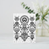 抽象芸術古代先住民インディアン部族 ポストカード (スタンド正面)