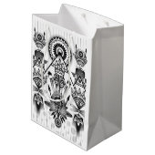 抽象芸術古代先住民インディアン部族 ミディアムペーパーバッグ (裏面アングル)