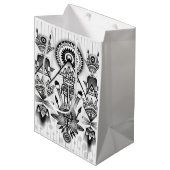 抽象芸術古代先住民インディアン部族 ミディアムペーパーバッグ (正面アングル)