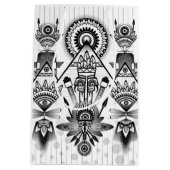 抽象芸術古代先住民インディアン部族 ミディアムペーパーバッグ (裏面)