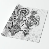 抽象芸術古代先住民インディアン部族 ラッピングペーパー (アンロールド)