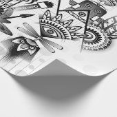 抽象芸術古代先住民インディアン部族 ラッピングペーパー (角)