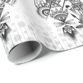 抽象芸術古代先住民インディアン部族 ラッピングペーパー (ロールコーナー)