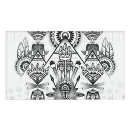 抽象芸術古代先住民インディアン部族 名札