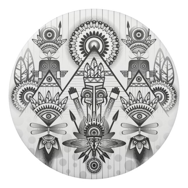 抽象芸術古代先住民インディアン部族 消しゴム (正面)