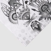 抽象芸術古代先住民インディアン部族 薄葉紙 (詳細)