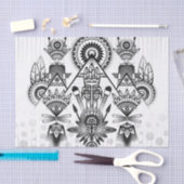 抽象芸術古代先住民インディアン部族 薄葉紙 (クラフト)