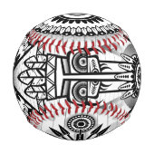 抽象芸術古代先住民インディアン部族 野球ボール (裏面)