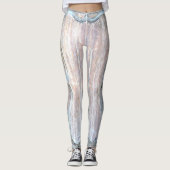 抽象芸術古木ドアの青/グレーパーソナライズされた名 レギンス (正面)