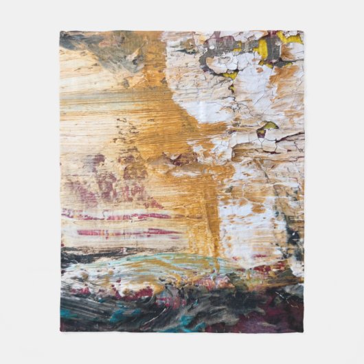 抽象芸術古絵画いひびの入ったテキスト抽象 フリースブランケット (正面)