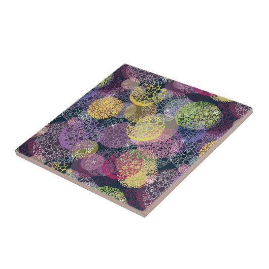 抽象芸術可愛い水玉模様サークル タイル (側面)