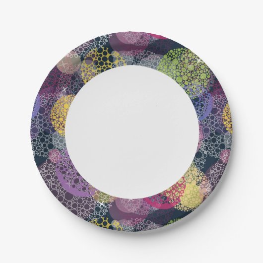 抽象芸術可愛い水玉模様サークル ペーパープレート (正面)