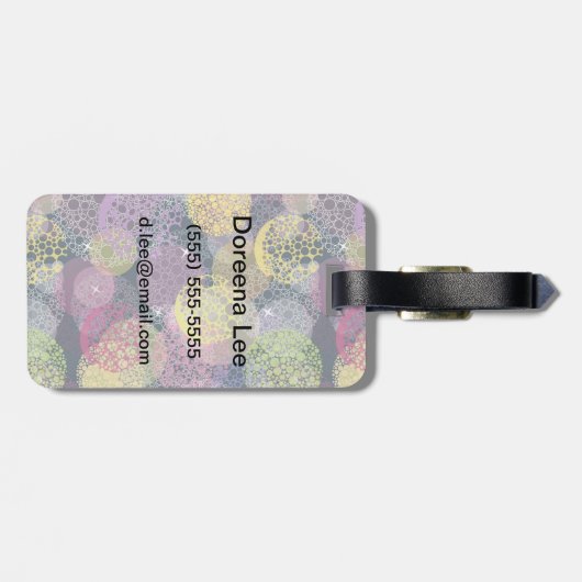 抽象芸術可愛い水玉模様サークル ラゲッジタグ (裏面横)