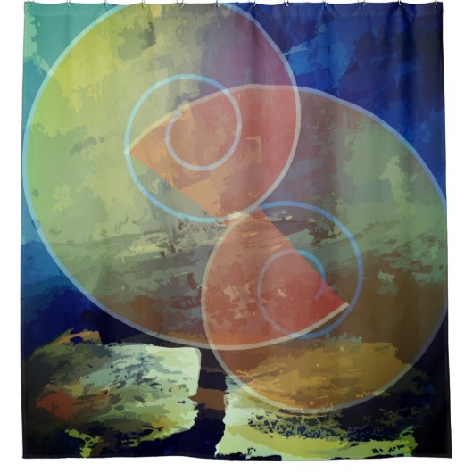 抽象芸術合成シャワーカーテン シャワーカーテン (正面)