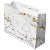 抽象芸術名ホワイト金ゴールドマーブルストーンラミニマルックス ラージペーパーバッグ (裏面アングル)