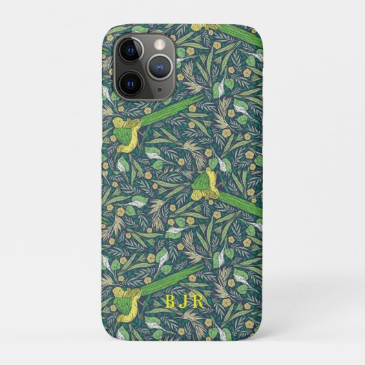 抽象芸術名:グリーン&フラワーパターン Case-Mate iPhoneケース (裏)