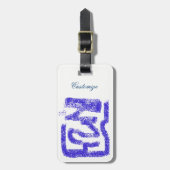 抽象芸術吹き付け青サンダー_コーブ ラゲッジタグ (正面縦)