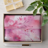 抽象芸術咲き水色ピンク 薄葉紙 (ギフト)
