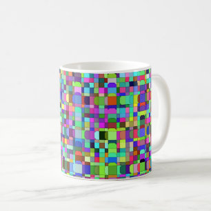 抽象芸術四角形数々のの色パターン コーヒーマグカップ