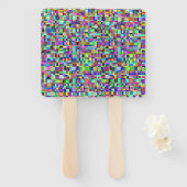 抽象芸術四角形数々のの色パターン ハンドファン (正面&裏面)