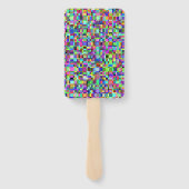 抽象芸術四角形数々のの色パターン ハンドファン (裏面)