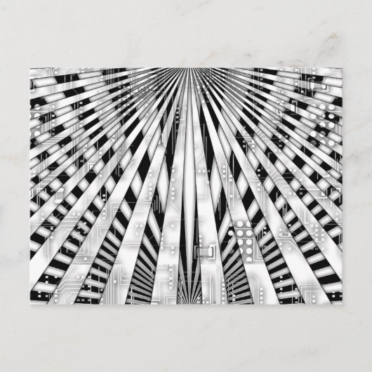 抽象芸術回路および日が差すことデザイン ポストカード (正面)