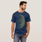 抽象芸術回路基板World Binary Tシャツ (正面フル)