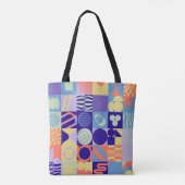抽象芸術図形で作られたシンプル幾何学模様 トートバッグ (裏面)