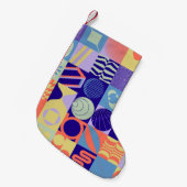 抽象芸術図形で作られたジオメトシンプルリパターン スモールクリスマスストッキング (正面 (吊り時))