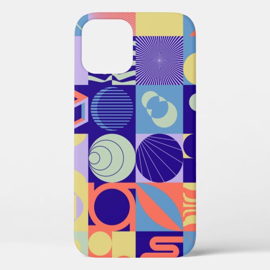 抽象芸術図形で作られたジオメトシンプルリパターン Case-Mate iPhoneケース (裏面)