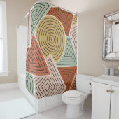 抽象芸術図形と線のイラストレーションp シャワーカーテン (インサイチュ)