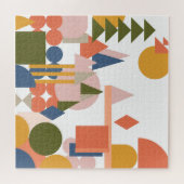 抽象芸術図形の横の幾何学的なフォークの色 ジグソーパズル (横)