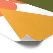 抽象芸術図形の横の幾何学的なフォークの色 ポスター (角)