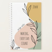 抽象芸術図形の毎日のカウント未設定 プランナー手帳 (正面)