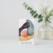 抽象芸術図形の水彩デザイン 名刺 (スタンド正面)