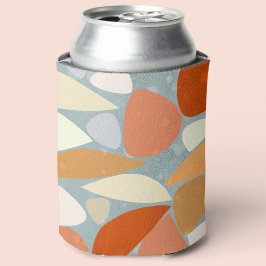 抽象芸術図形オレンジ 缶クーラー