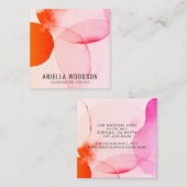 抽象芸術図形ジュエリーデザイナーシック スクエア名刺 (正面/裏面)