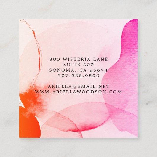 抽象芸術図形ジュエリーデザイナーシック スクエア名刺 (裏面)