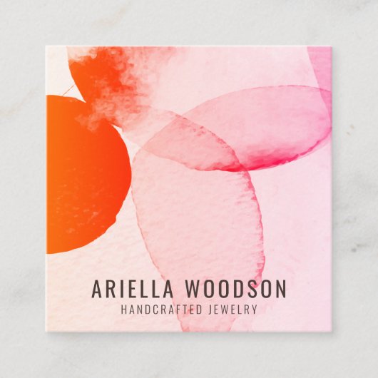 抽象芸術図形ジュエリーデザイナーシック スクエア名刺 (正面)