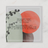 抽象芸術図形モノグラムのインテリアデザイナ スクエア名刺 (裏面)