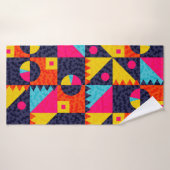 抽象芸術図形レトロカラフル図 バスタオル (バスタオル)